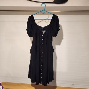 Elegant Black Torrid Button-Down Dress